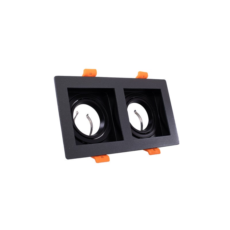 Jana Light Spot Body 2 Eye Metal Rectangular Recessed Metallic  Black Jana Light JN-211 quantity 2 - Image 1